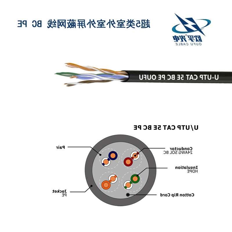 青岛市U/UTP超5类4对非屏蔽室外电缆(23AWG)